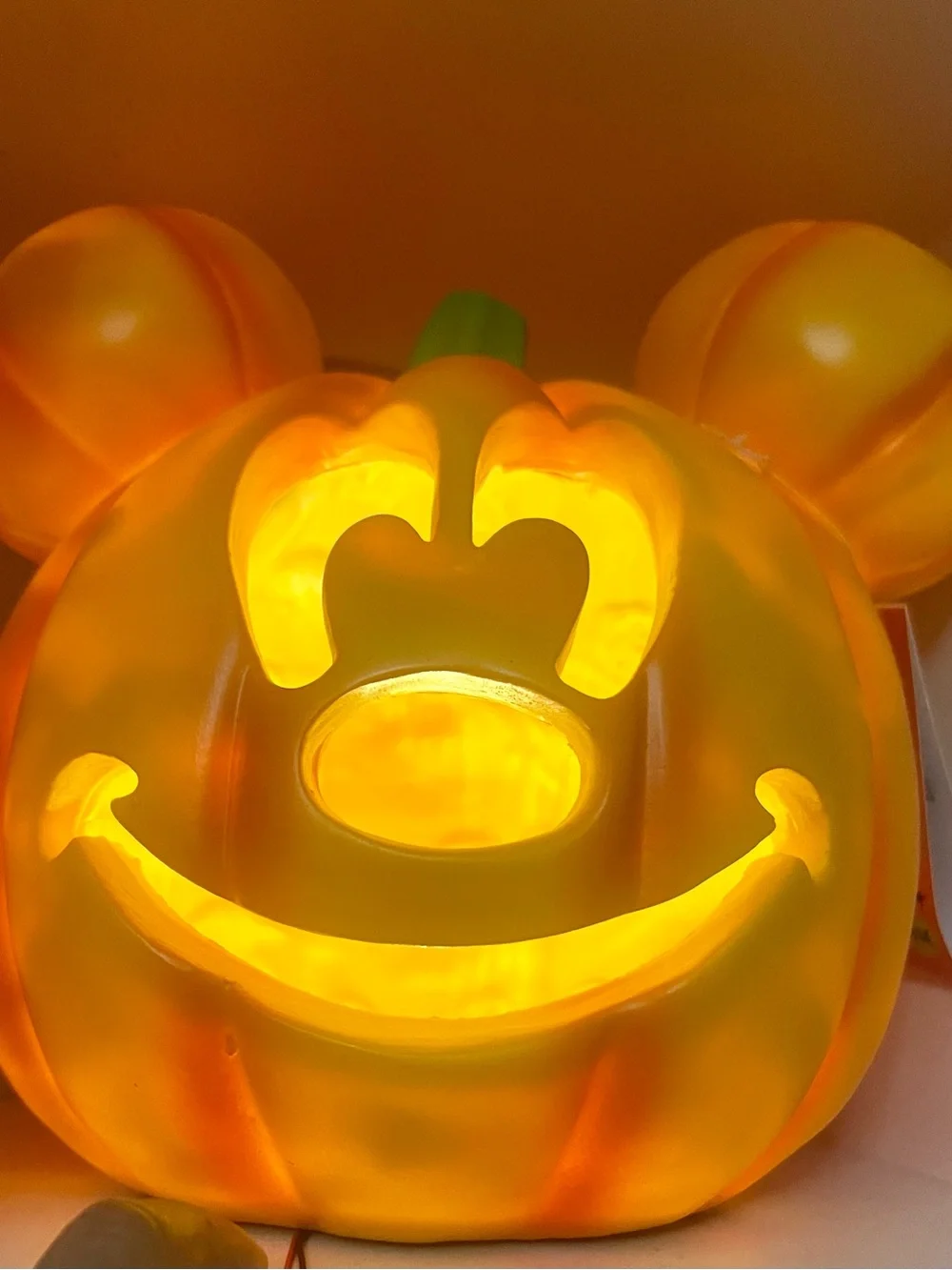 Large Mickey Orange Pumpkin Mouse Jack-O'-Lantern Light - Home Party Supplies